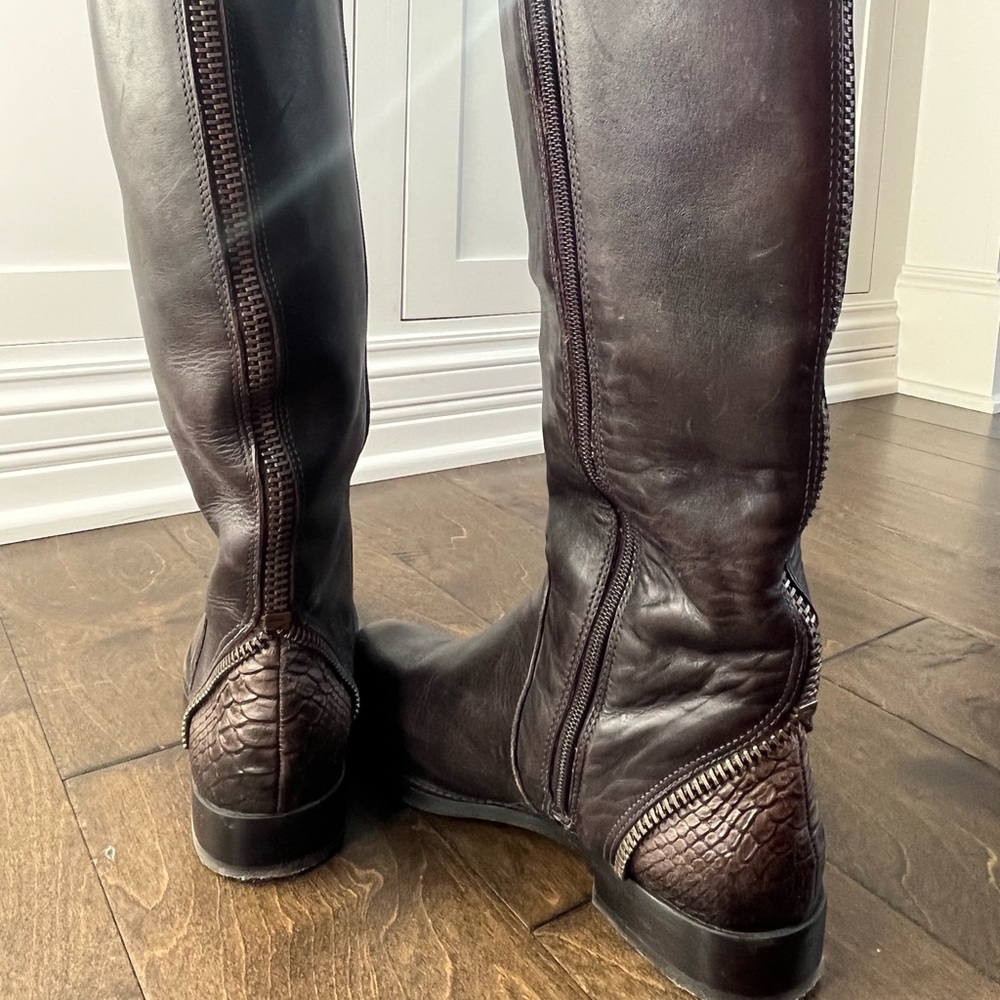 Leather boots